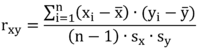 Ausgelagerte Formel von Pearsons Produkt-Moment-Korrelationskoeffizient r