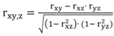 Ausgelagerte Formel Partieller Korrelationskoeffizient